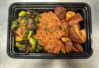 Taco Style Ground Turkey, Roasted Reds & Brussles