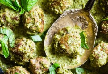 Basil Pesto Turkey Meatballs