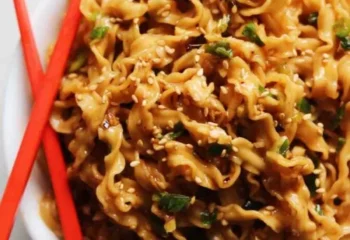 Thai Peanut Sqiggly Noodles with Chicken & Broccoli