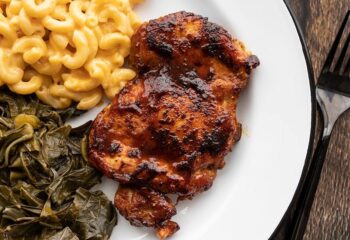 Charred BBQ Chicken w/ High Protein Mac & Cheese