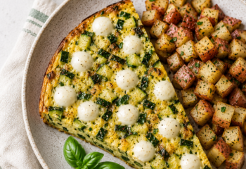 Zucchini, Basil and Mozzarella Frittata