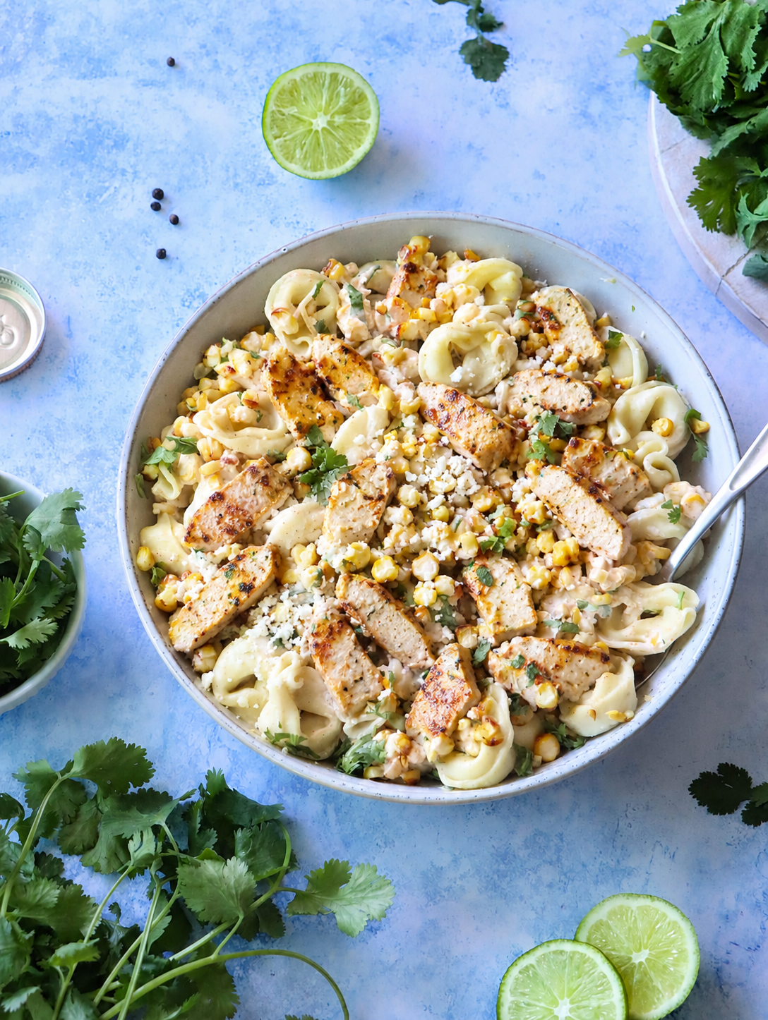 Street Corn Tortellini with Grilled Chicken