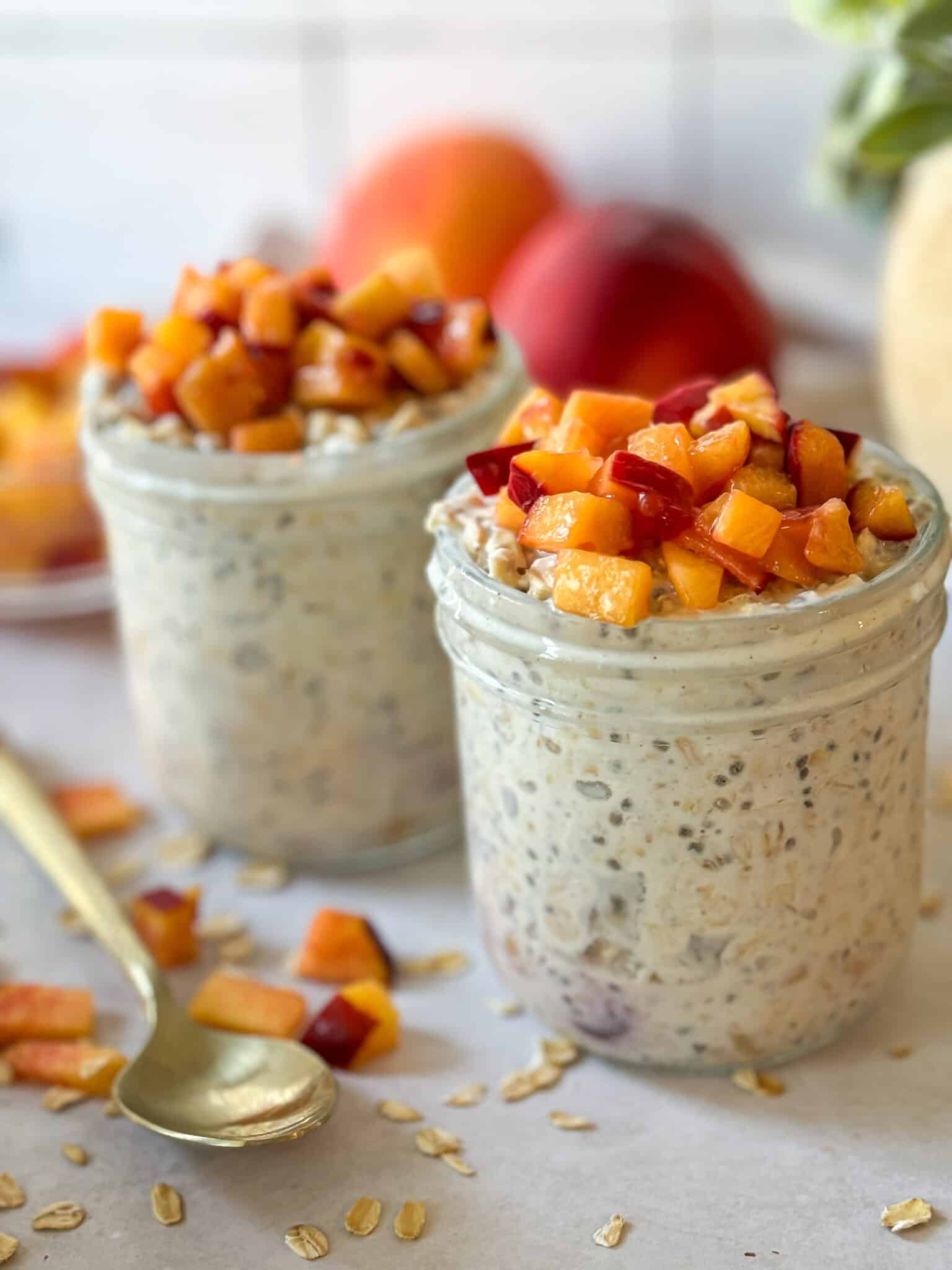 Jersey Peach Cobbler Overnight Oats