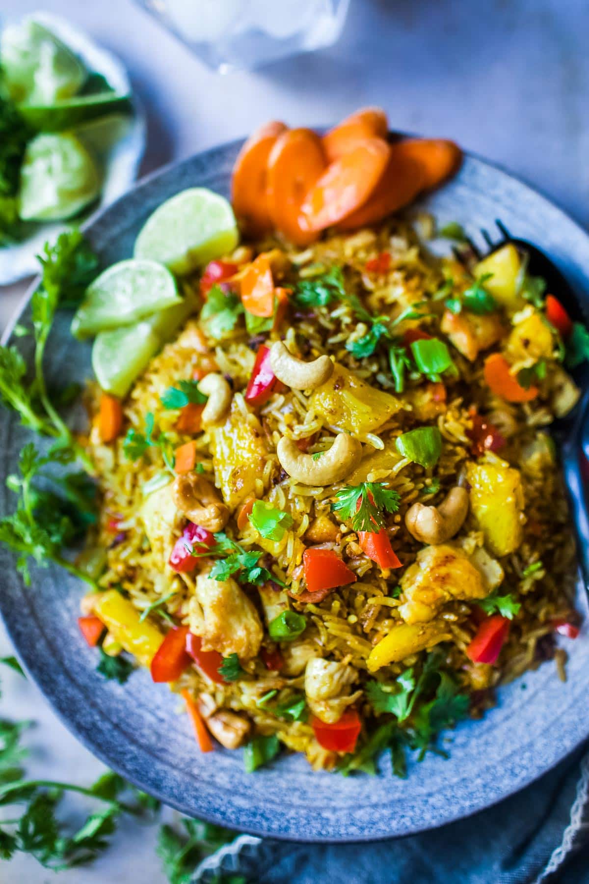 Golden Pineapple Cashew “Fried” Rice with Chicken